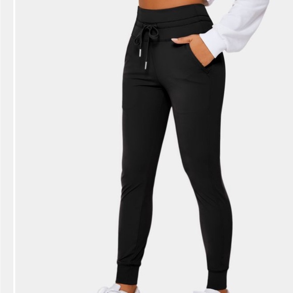 Softlyzero™ Airy High Waisted Drawstring Side Pocket Plain Full Length Joggers - Picture 2 of 3